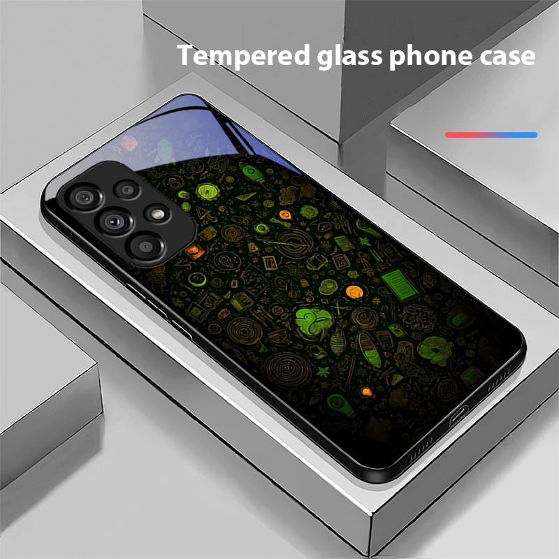 Dream Space Schwarz Grün Für Samsung Galaxy S10 20 Plus 21 FE 22 23 24 FE 25 Ultra Schwarz Gehärtetes Glas Handyhülle Hartschale