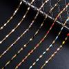 2,5 mm Breite Goldfarbene Edelstahl Lip Link Kette Mehrfarbige Emaille Perlen Halskette für Männer Frauen Modeschmuck Geschenk