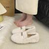 Internet Celebrity Versatile Casual Versatile Wool Slippers Women 2025 Autumn New Wear Heightened Thick-soled Lamb Wool Cotton Mop