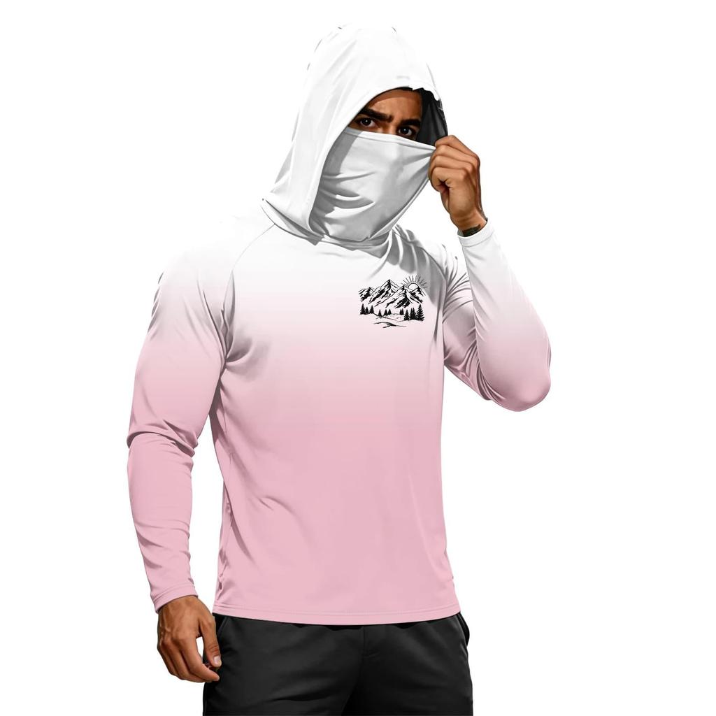 Sudadera con capucha de manga larga para hombre, secado rápido, protección solar UPF50+, para deportes al aire libre, fitness, ligera, transpirable