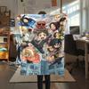 1PC Attack On Titan Print Flannel Blanket, High Quality All Seasons, Home Decor, Warmth and Comfort, Perfect for Christmas Gifts