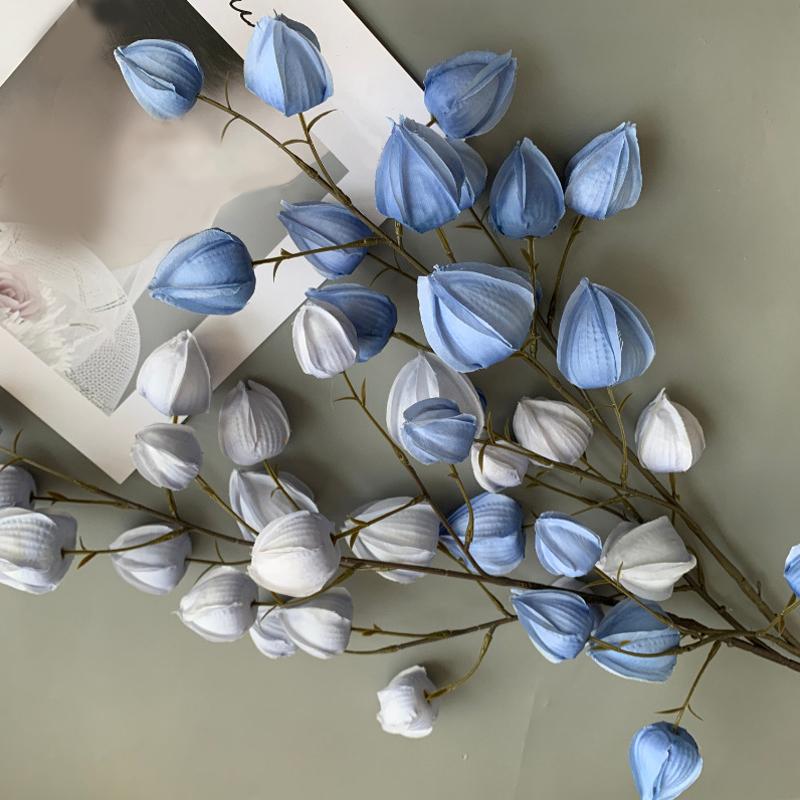 1PC Flower Arrangement Elegant Simulated Leaves Ornaments DIY Artistic Artificial Plant Scenery Lantern Fruit Branches 97CM