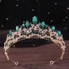 DIEZI Elegant Korean Pink Crystal Crown For Women Girls Wedding Vintage Bride Queen Bridal Tiaras Hair Accessories Headbands