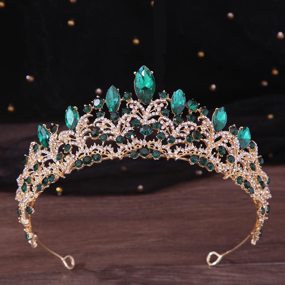 DIEZI Elegant Korean Pink Crystal Crown For Women Girls Wedding Vintage Bride Queen Bridal Tiaras Hair Accessories Headbands