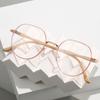 Clear Anti Radiation Filter Glasses Women Men Round Metal Eyewear At Home Travel Female Male Blue Light Blocking Glasses