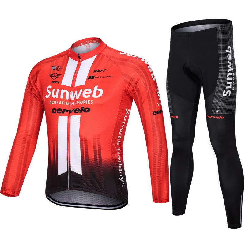 Sky Cycling Suit Long-sleeved Suit Men's Slim Mountain Road Bike Spring Summer Autumn Cycling Shirt Breathable Sun Protection