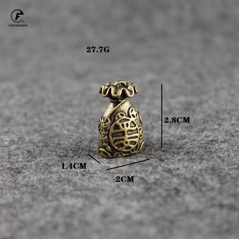 Vintage Copper Lucky Dollars Money Bag Figurines Ornaments Desk Decorations Handmade Brass Car Key Ring Pendant Home Decor Craft