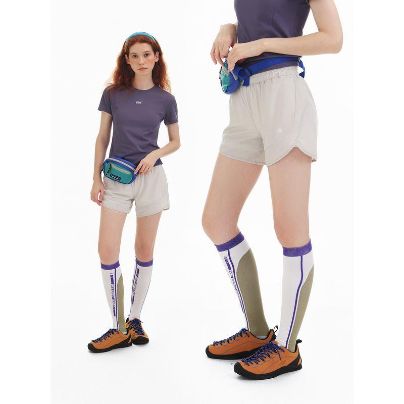 DSU Sports Shorts Women's Four-Sided Elastic Fabric with Lining Hiking Yoga Cycling, Etc.