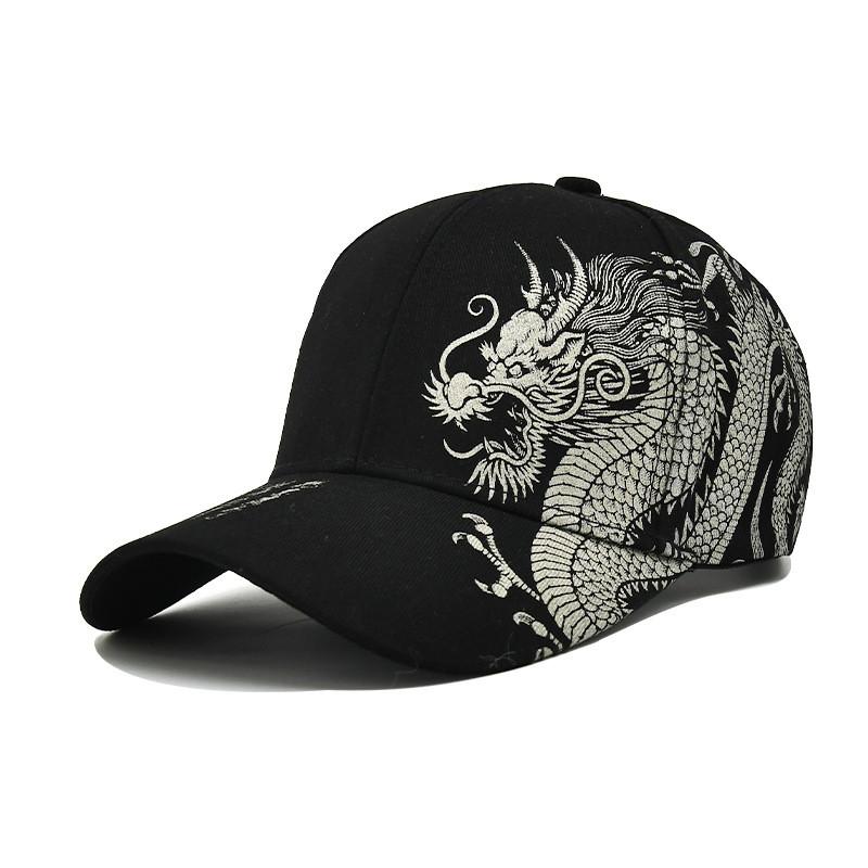 Chinese Dragon Graphic Cap For Men And Women Vintage Outdoor Wear