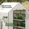 Greenhouse Cover Replacement Walk-in PE Hot House Cover with Roll-up Door and Windows, 140 x 143 x 190cm, White