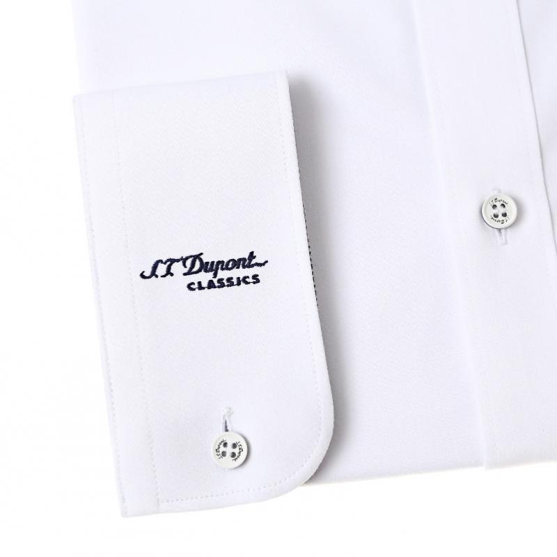 S.T. Dupont Long Sleeve Slim Fit Stretch Spandex White Shirt Se5fm22ls922swh 