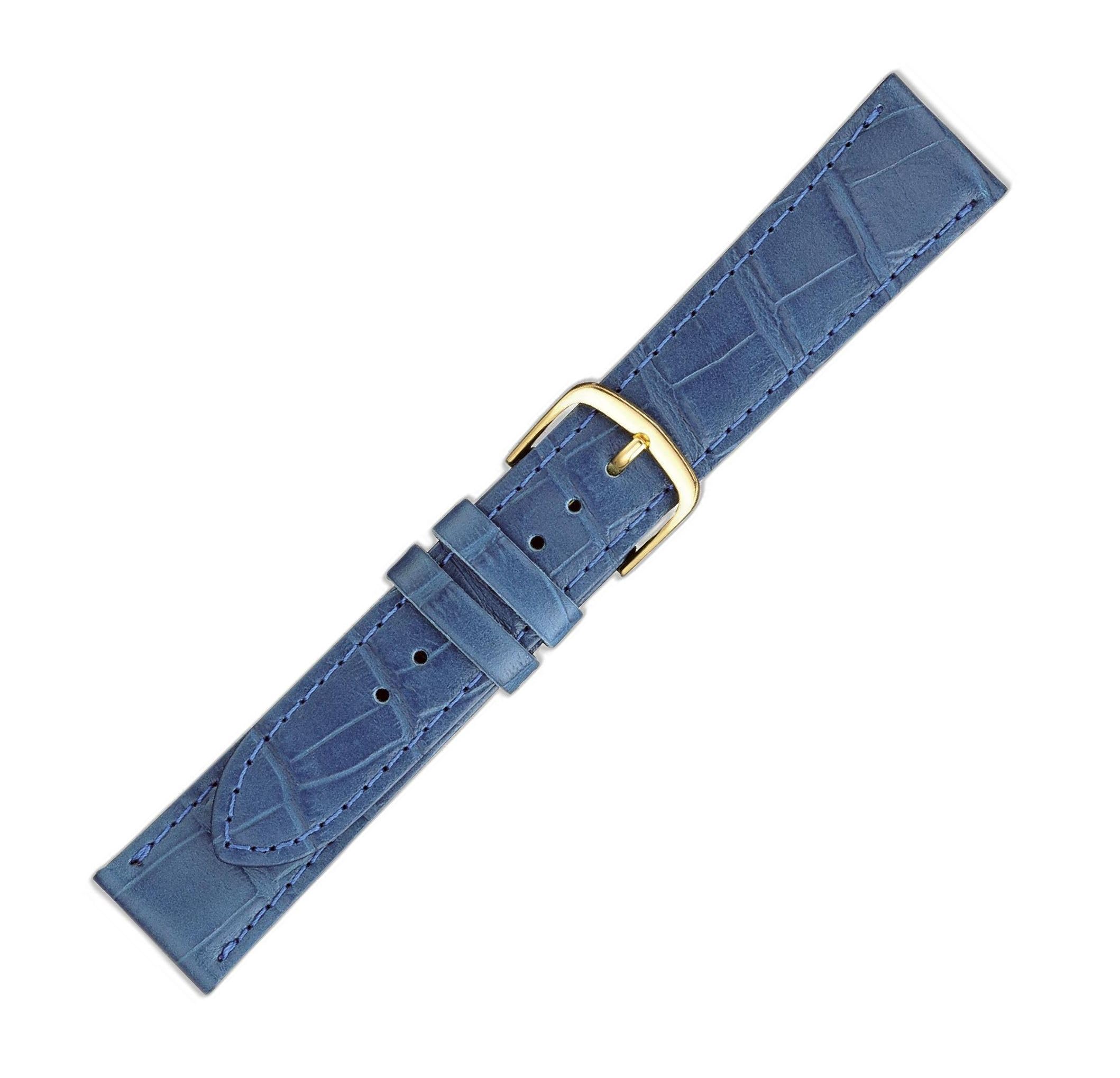 

[Maruman] [EICO] Watch Band, Cowhide (Embossed Crocodile), Made in Japan, G 95686, Blue, 17mm