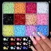 6 Grid Nail Charms Set Mix Colors 3D Flower Nail Art Decorations for DIY Manicure Salon Or Home