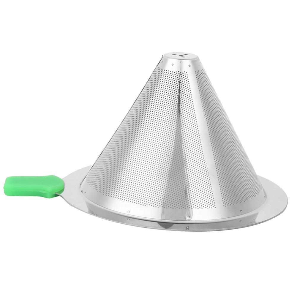 Stainless Steel Pour Over Coffee Filter Double Layer Drip Coffee Maker Coffee Drip Cone Home Use