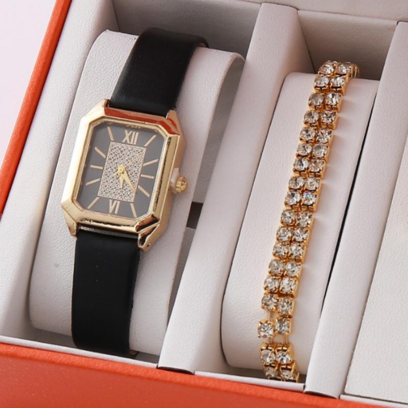 New Women'S Watch Non-Waterproof Square Diamond Surface Watch Bracelet Watch