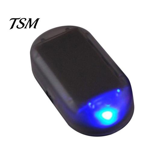 Alarm Flashing Light Car LED Solar Warning Power Anti-theft Security Fake Lamp синий
