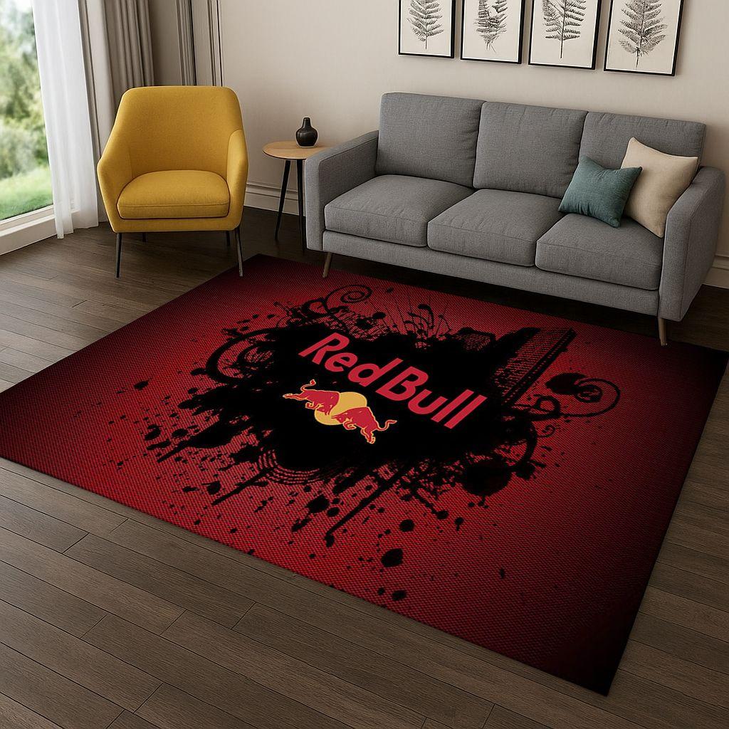 Klassisk Röd B-Bull Racingbil Moto Matta för Sovrum Vardagsrum Soffa Heminredning, Barnmatta Halkfri Golvmatta Gåva