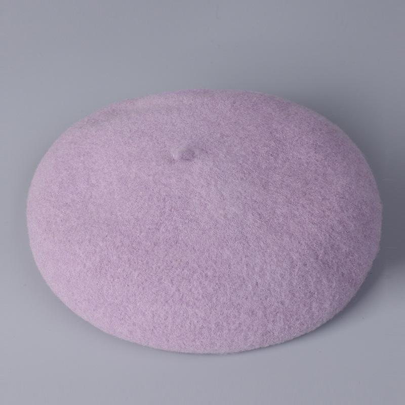100% Australian Wool Plain Beret Cap French Minimalist British Pumpkin Hat Warm Winter Wool Painter Cap