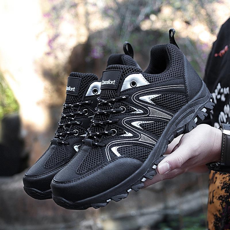 

Мужские весенне-летние легкие и удобные водонепроницаемые женские ботинки для пеших прогулок на открытом воздухе, спортивные ботинки для альпинизма, дышащие хайк 44 чёрный