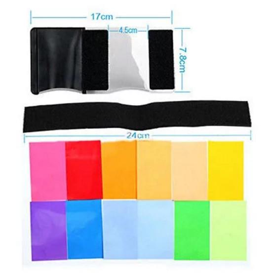 Colors 12 Gel Filter Flash Diffuser Soft Box Studio Lighting Filter Camera For