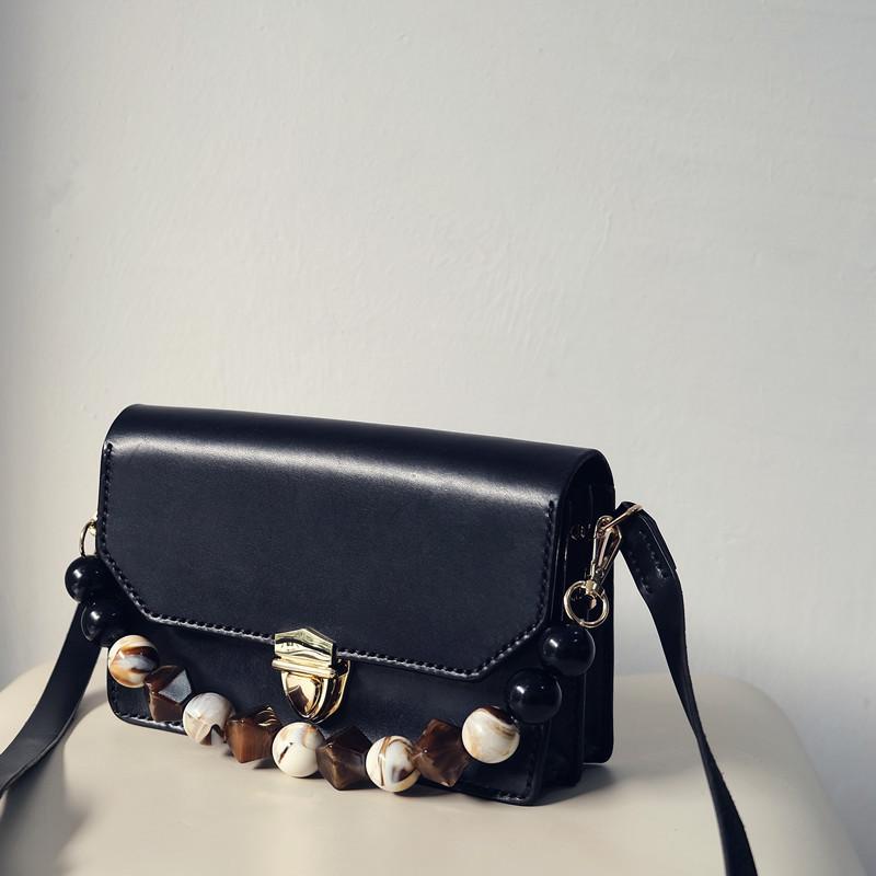 Nytt tillbehör för kvinnaväska Brun Beige Akrylhartspärlor Lyxiga handgjorda armband för kvinnor Ersättningsväska Handtagskedja