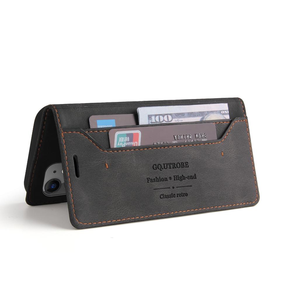 Luxus RFID-Blockier Schutz Leder Flip Case Für iPhone 15 14 13 12 11 Pro Max SE 2 X XS XR 8 7 Plus Brieftasche Telefonständer Hülle