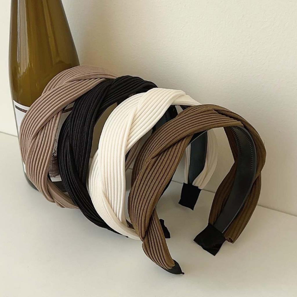 PROLY New Fashion Headband For Women Handmade Braided Turban Solid Color Hairband Spring Summer Headwear Hair Accessories