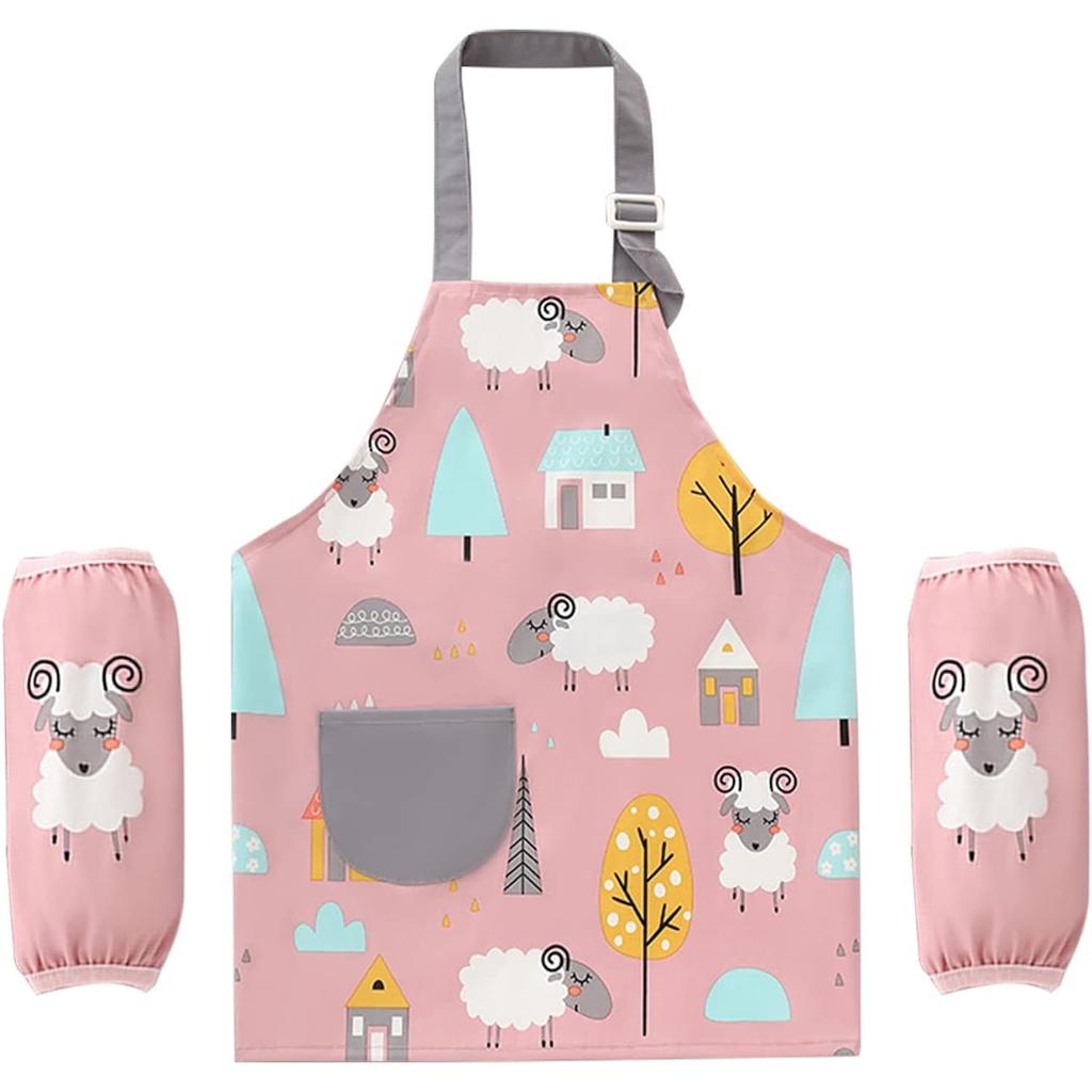 Παιδικές Ποδιές για Κορίτσια Αγόρια Αδιάβροχη Ποδιά Μαγειρικής για Παιδιά με Τσέπες Ρυθμιζόμενο Λουράκι για Παιδιά Μαγείρεμα Ψήσιμο Ζωγραφική Κηπουρική
