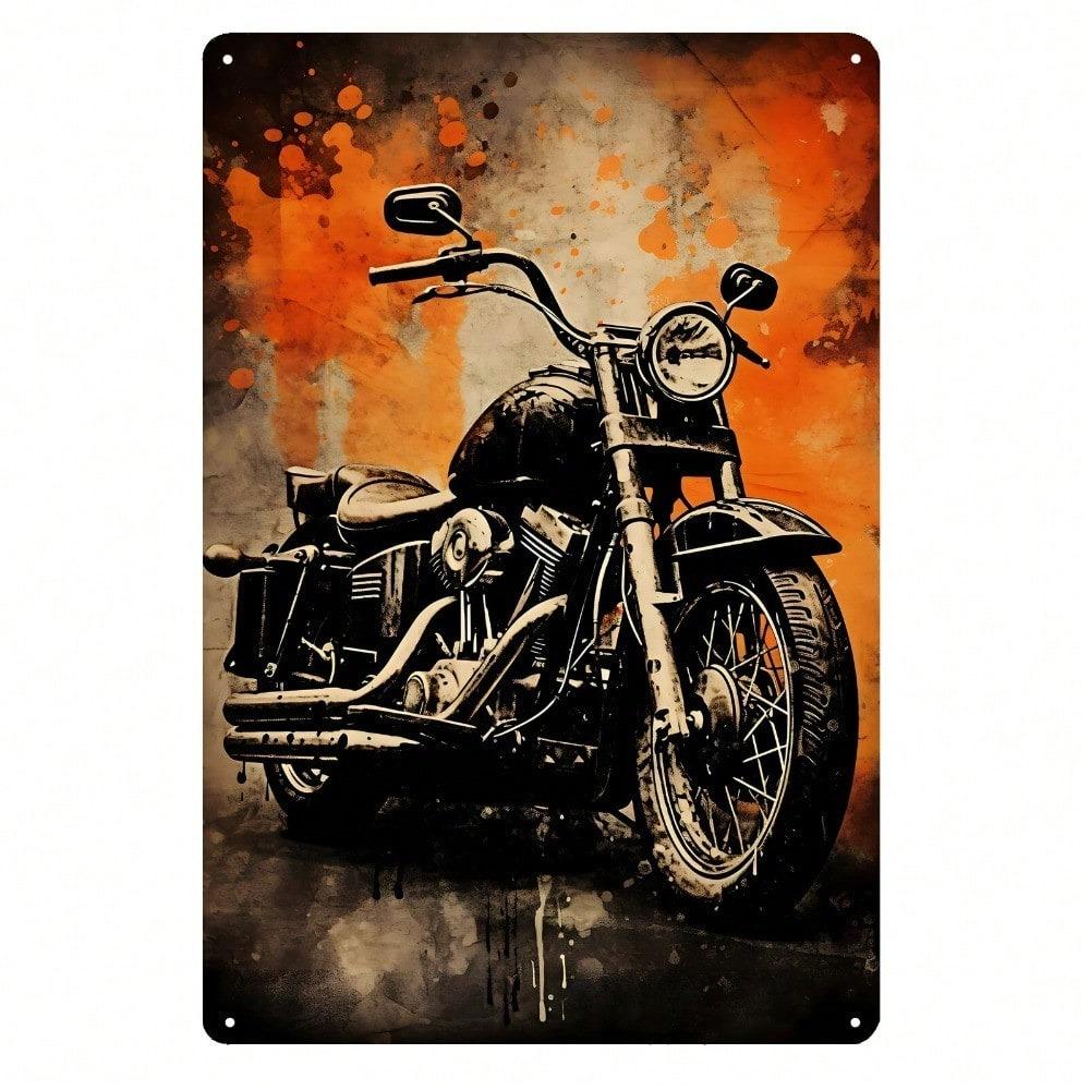 Letrero Metálico de Lata de Motocicleta Vintage Decoración de Pared de Garaje Retro 20x30cm
