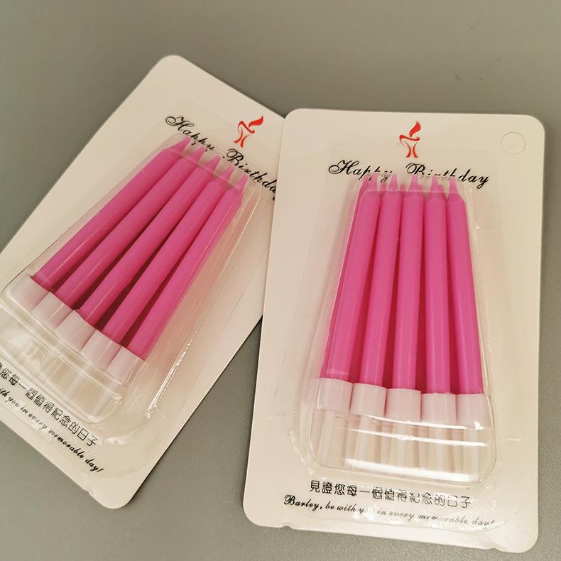 Colorful Jelly Color Long Pole, Bright Pole, Colorful Birthday Cake, Small Candle, Children's Macaron Party Milk Green