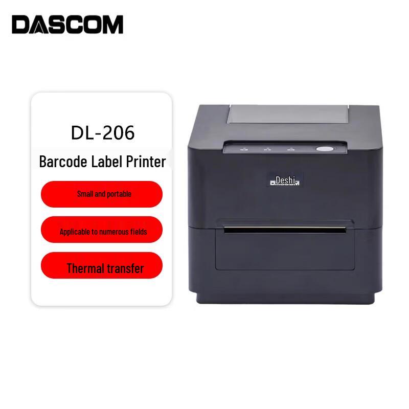 Dascom DL-206 Thermal/Thermal Transfer Barcode Label Printer CN plug (adapter included)