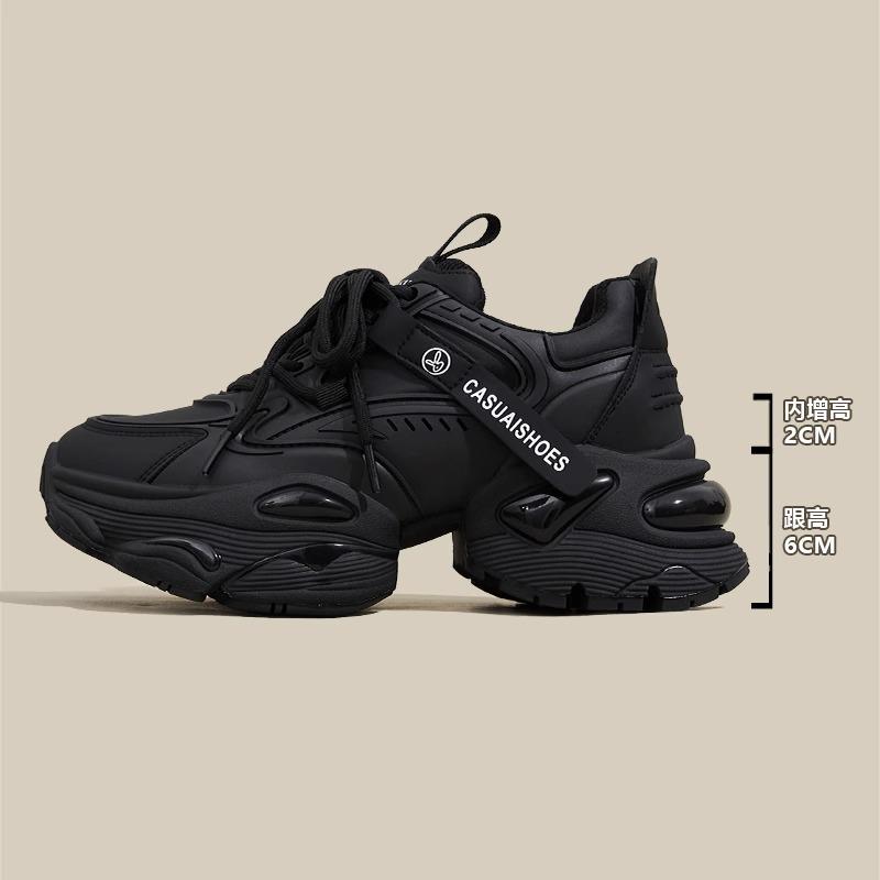 

Dad shoes leather inner height increase women s shoes 2025 spring new versatile thick-soled lightweight casual sports shoes women 35