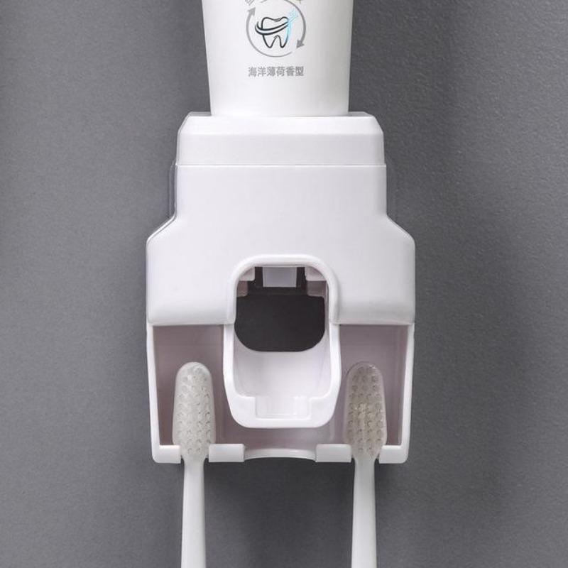 Kreative Wandmontage Automatischer Zahnpastaspender Badezimmer-Zubehör-Set Wasserdichter fauler Zahnpasta-Quetscher Zahnbürstenhalter
