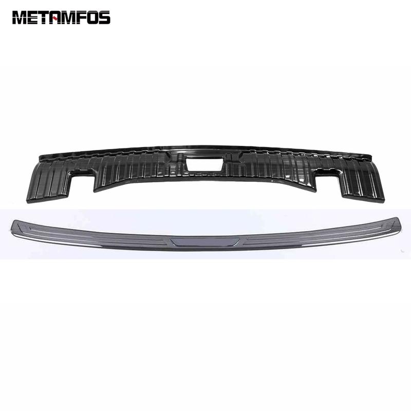 For Ford Kuga Escape - 2024 Inner+Outside Rear Trunk Door Sill Plate Bumper Protector Scuff Guard Sticker Accessories