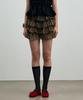 Alikim Leopard Cancan Mini Skirt Pants/Brown