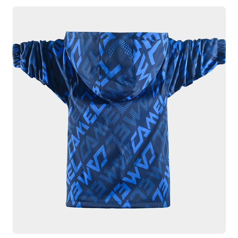Jungen Fleecegefütterte Winddichte Kapuzenjacke Kinder Freizeit Warme Winter Oberbekleidung