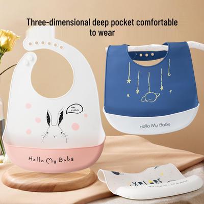 Waterproof Silicone Baby Bib - Stain-Resistant, Ideal for Kindergarten and Mealtime