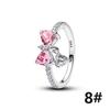 New S925 Silver Romantic Floral Lucky Clover Bowknot Gemstone Ring Stud Earring Necklace Bracelet Inlaid Gem Set Fashion Jewelry
