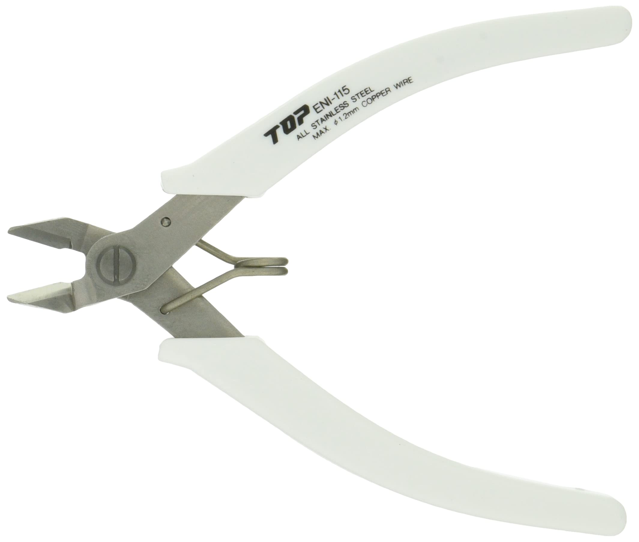 

TOP Industrial Electro for Cutting Copper Stainless Made in Japan of (TOP) Nippers, 1.2mm Diameter, Wire, Spring-Loaded, Steel, ENI-115,