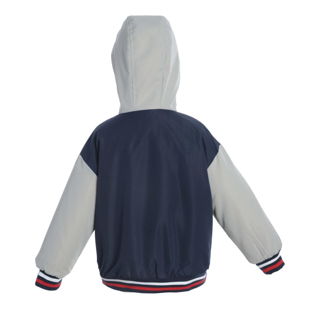 Modische rote Baseballjacke für Kinder mit warmem Fleecefutter
