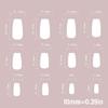 24Pcs French Long Square False Nail with Glossy 3D Stripes Designs for Women and Girls Seeking Salon Styles Nail
