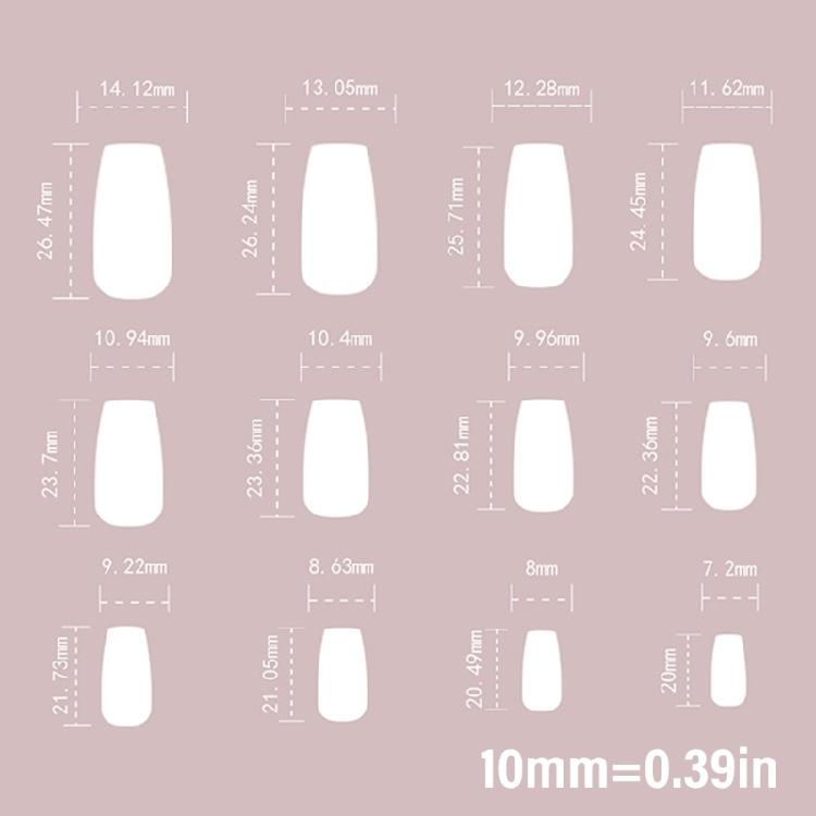 24Pcs French Long Square False Nail with Glossy 3D Stripes Designs for Women and Girls Seeking Salon Styles Nail