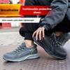 Summer Safety Shoes Reflective Shoe Laces Steel Toe Work Shoes with Protection Lightweight Work Boots Breathable Knit Sneakers