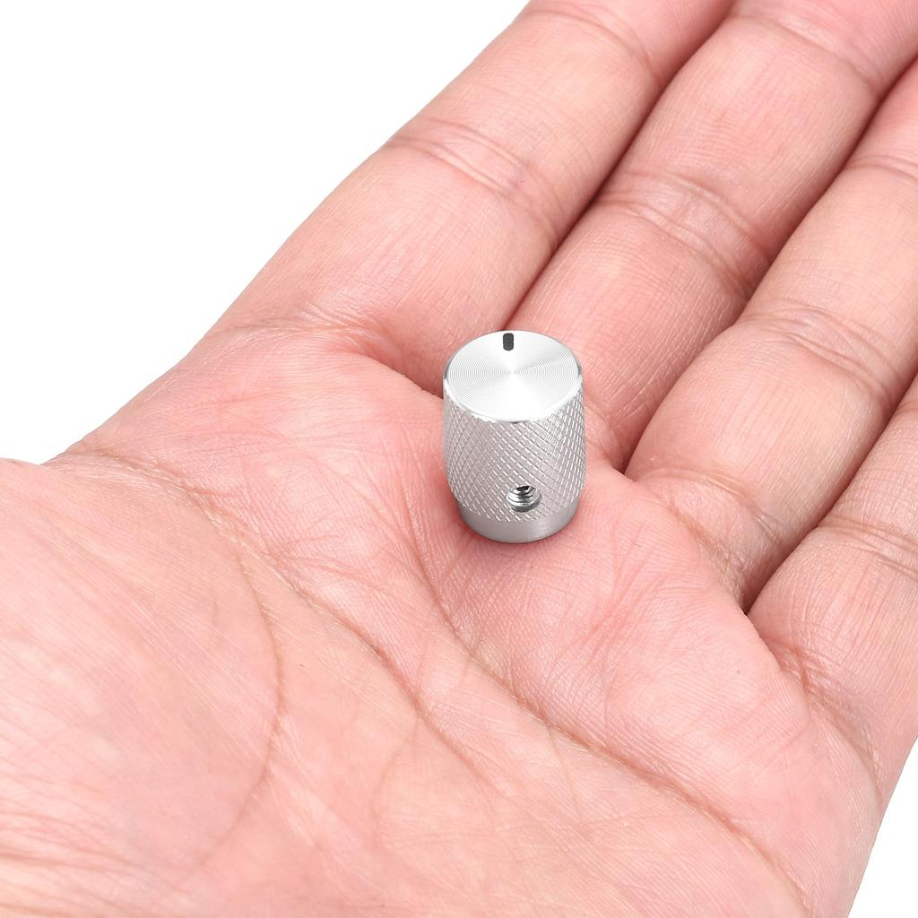 Uxcell Aluminum Potentiometer Inch Inner Diameter X Inch Outer Diameter X Inch Universal Volume Control Knobs for Guitar and Oval Light Silver 2-Pack