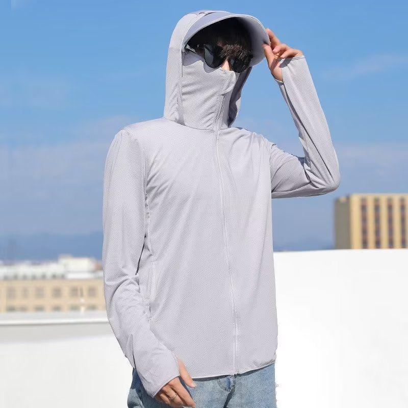 Unisex Ice Silk Sun Protection Jacket: Breathable, Trendy for Outdoor Cycling & Fishing L
