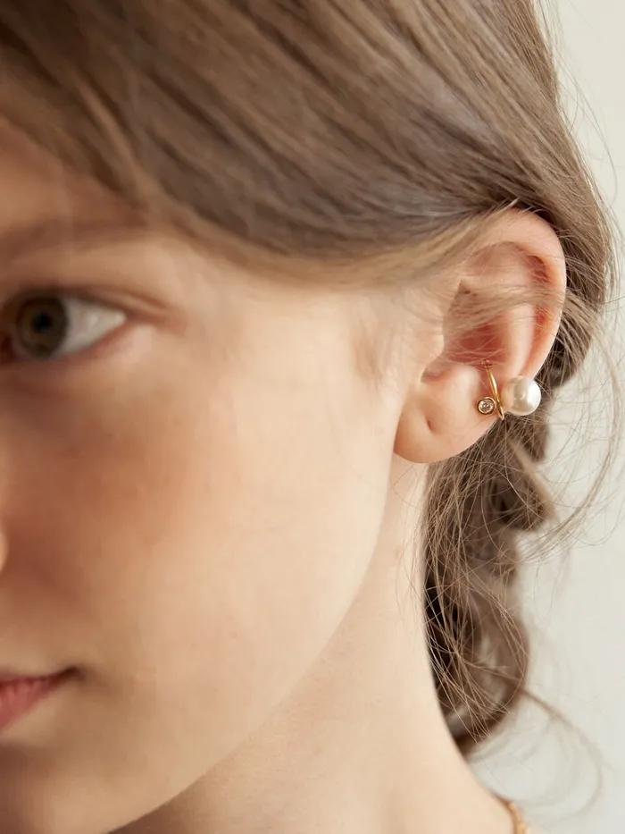 [Silver 925] Point Pearl Mix Ear Cuff_EC1705