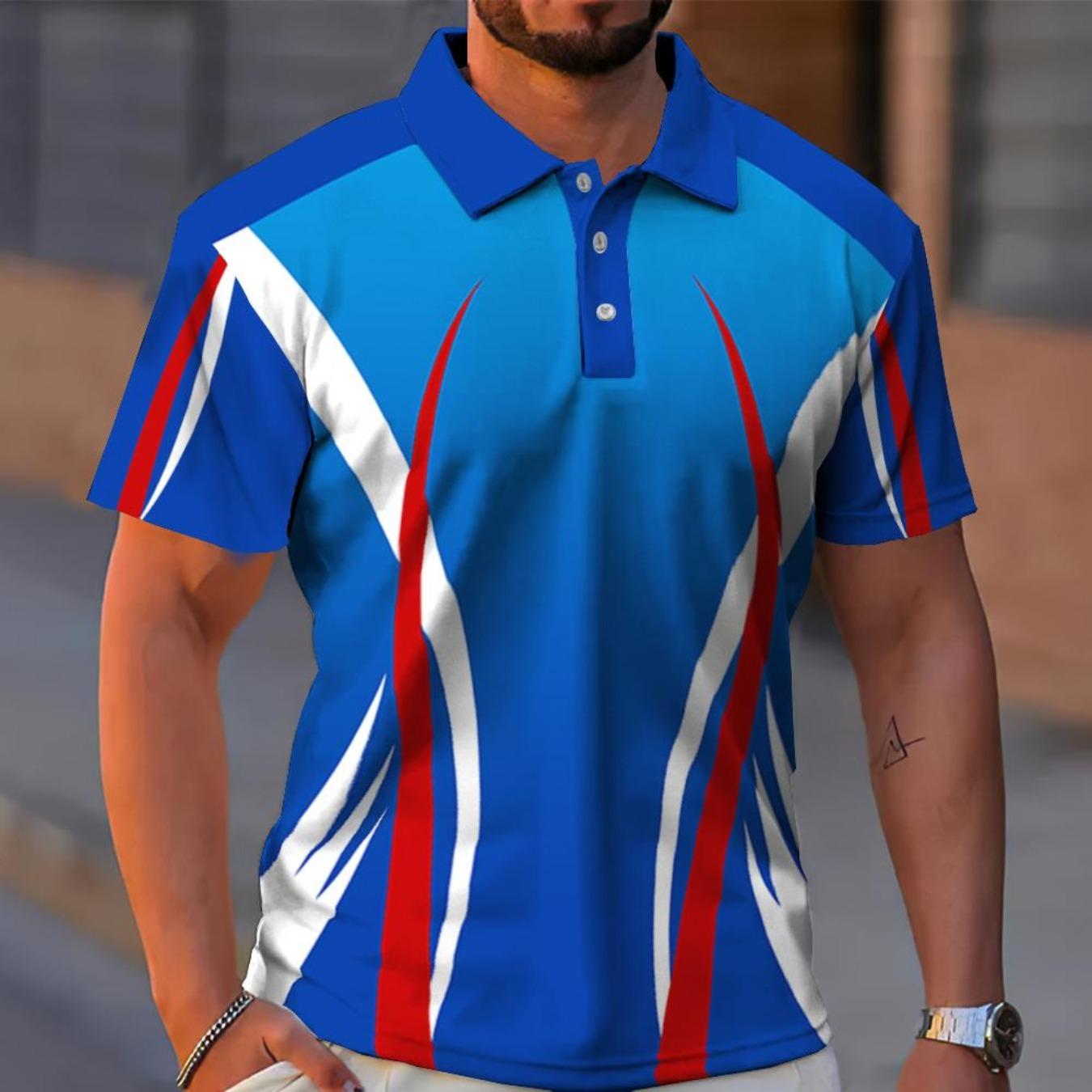 

Casual Men s Polo Shirts 3d Print Short Sleeve T-Shirt For Men Simple Fashion Man Clothing Oversized S