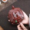 Chinese Yixing Purple Clay Teapot Large Capacity Beauty Tea Pot Handmade Bamboo Leaf Zisha Kettle Household Teaware Gifts 380ml