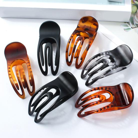 French Style Hair Claw Hollow U-shaped Strong Grip Women Hair Clip Curved Ponytail Holder Hair