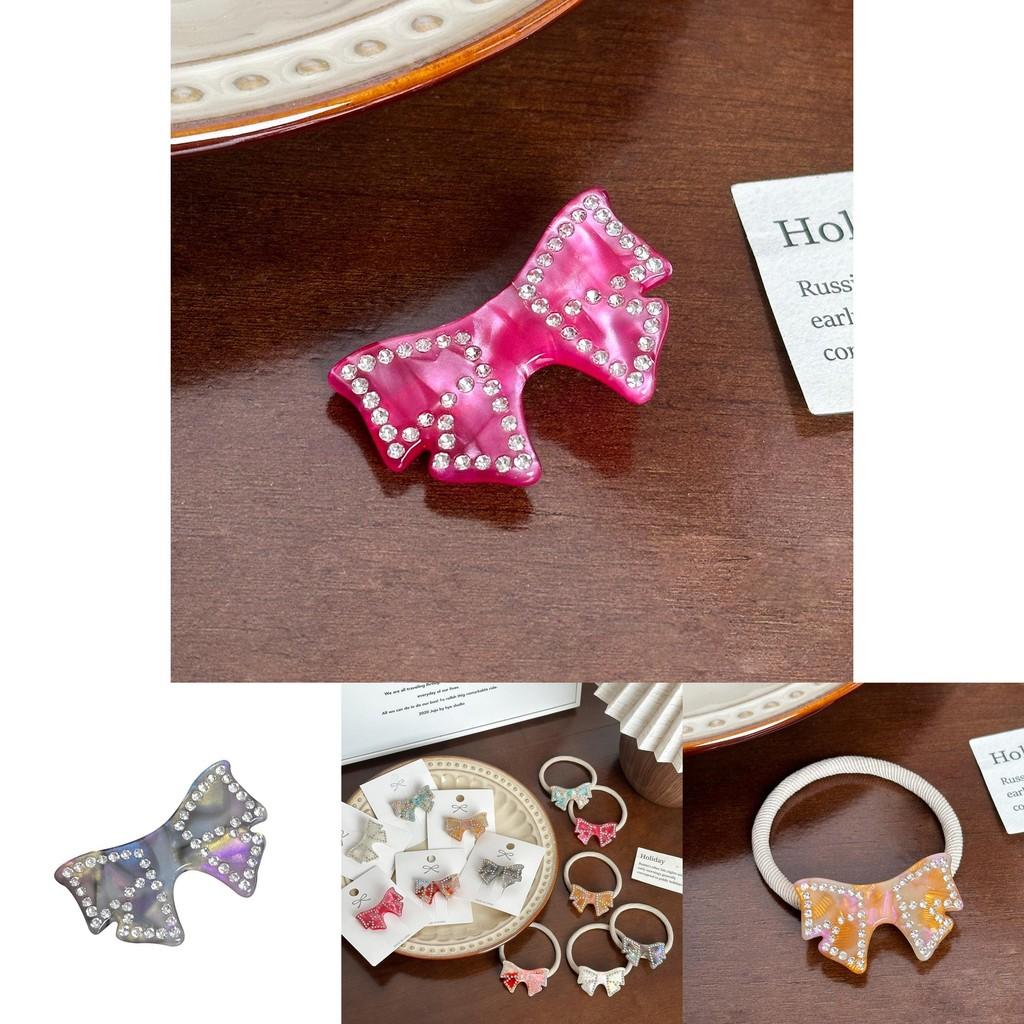 Trendy Four Centimeter Rhinestone Duckbill Hair Clips With Adorable Bow And Color Options